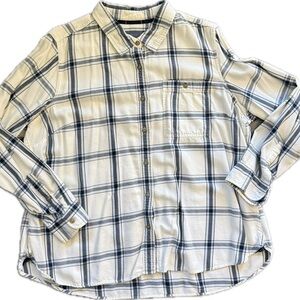 L.L. Bean Navy and White Stripe Shirt